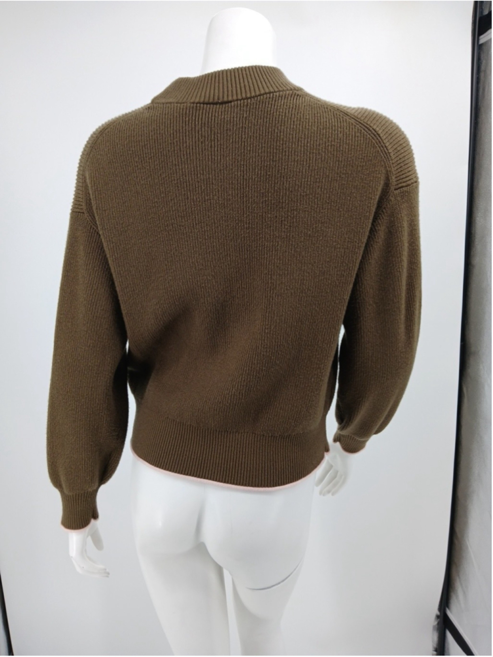 Scotch & Soda Amsterdam Womens Olive Green Ribbed Sweater Size M - Picture 7 of 11